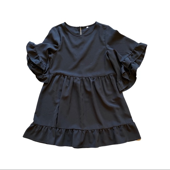 BLACK BABYDOLL DRESS - Picture 3 of 3